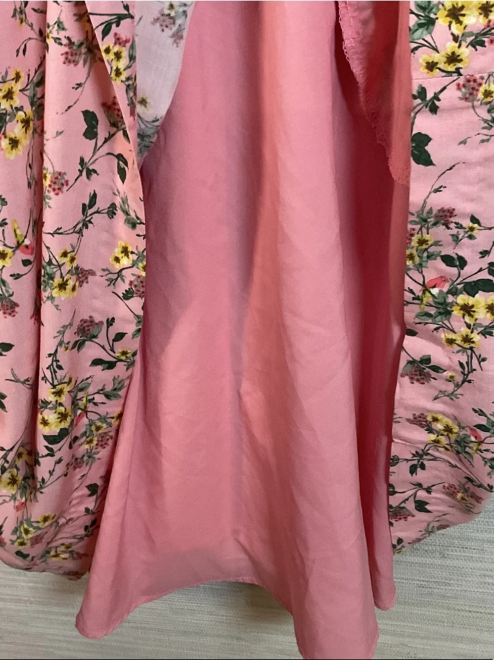 Girl Meets Glam Sarah Dress Sleeveless Pink Floral Midi Size 4 Garden Birds - Picture 5 of 13